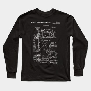 Drum Set Patent White Long Sleeve T-Shirt